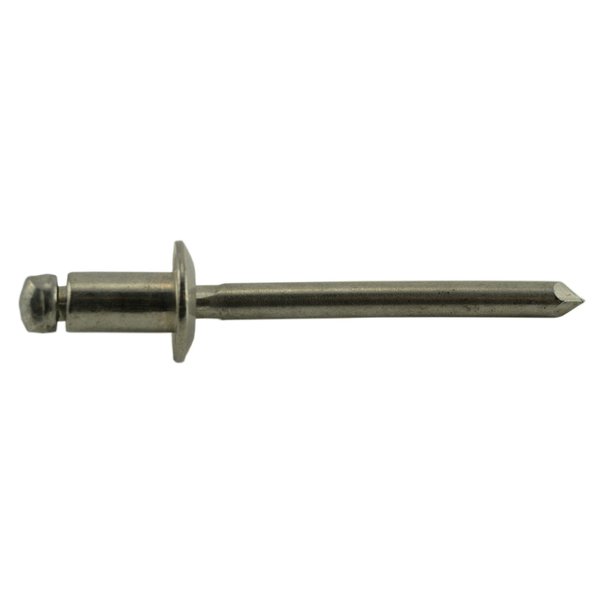 Midwest Fastener Blind Rivet, Dome Head, 3/16 in Dia., 1/8 in L, 18-8 Stainless Steel Body, 50 PK 53961